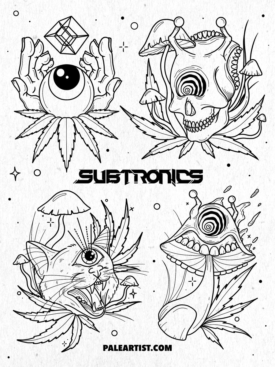 pale_artist's tweet photo. the heavily requested @Subtronics flash sheet is here! 🍃✨ who’s counting down the days until cyclops rocks? 👁 https://t.co/r6WBP7dEmW
