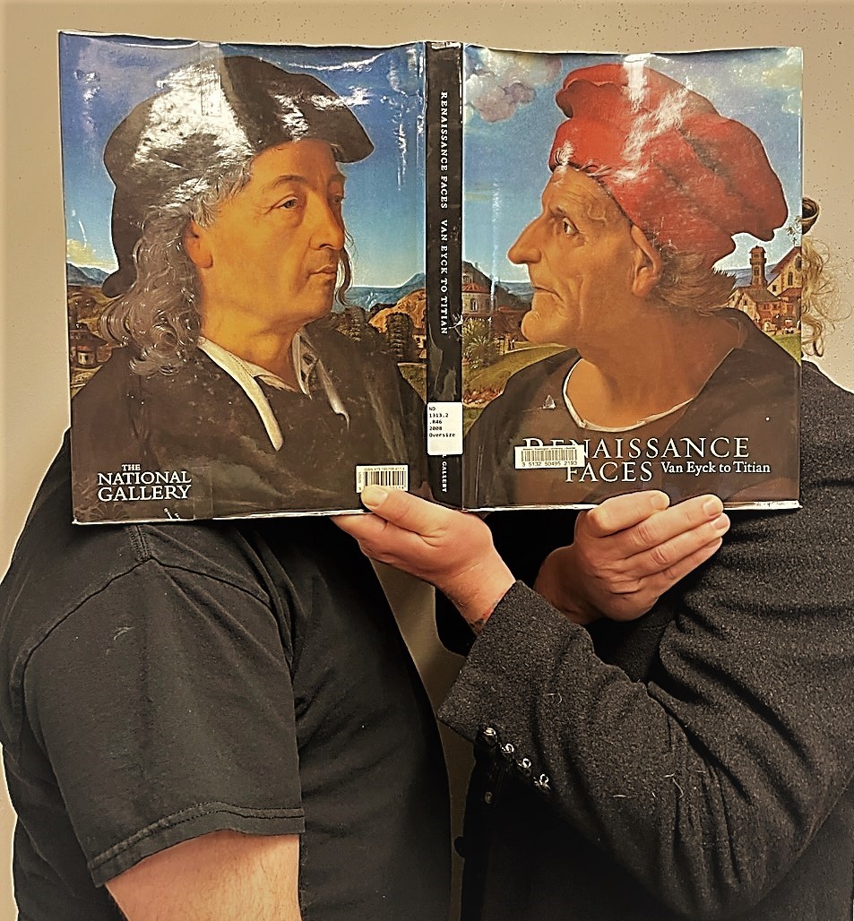 WWULibraries's tweet photo. We are bringing #BookfaceFridays back to #WWU and we hope you will join in the fun! Today’s #bookface features “Renaissance Faces: Van Eyck to Titian,” with portraits painted by Italian Renaissance artist Piero di Cosimo. #WWULibraries #BookfaceFridays #ShowUsYourBookface https://t.co/2UfRZR4Zwa