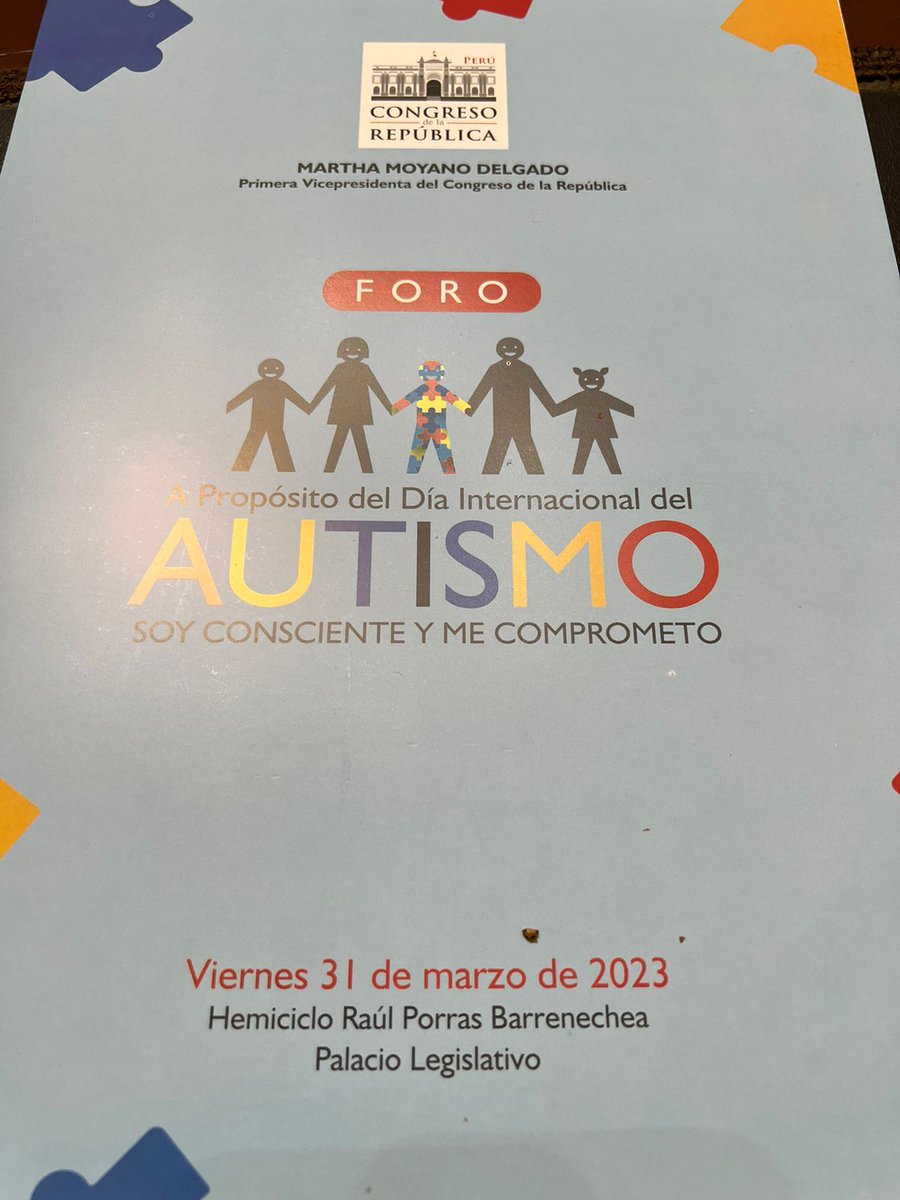 ⚠️Denuncia ⚠️ Desde la comunidad autista nos encontramos sumamente indignados por la actuación de algunos profesionales en el Foro apropósito del Día Internacional del Autismo organizado por la congresista Martha Moyano. "Soy consiente y me comprometo".