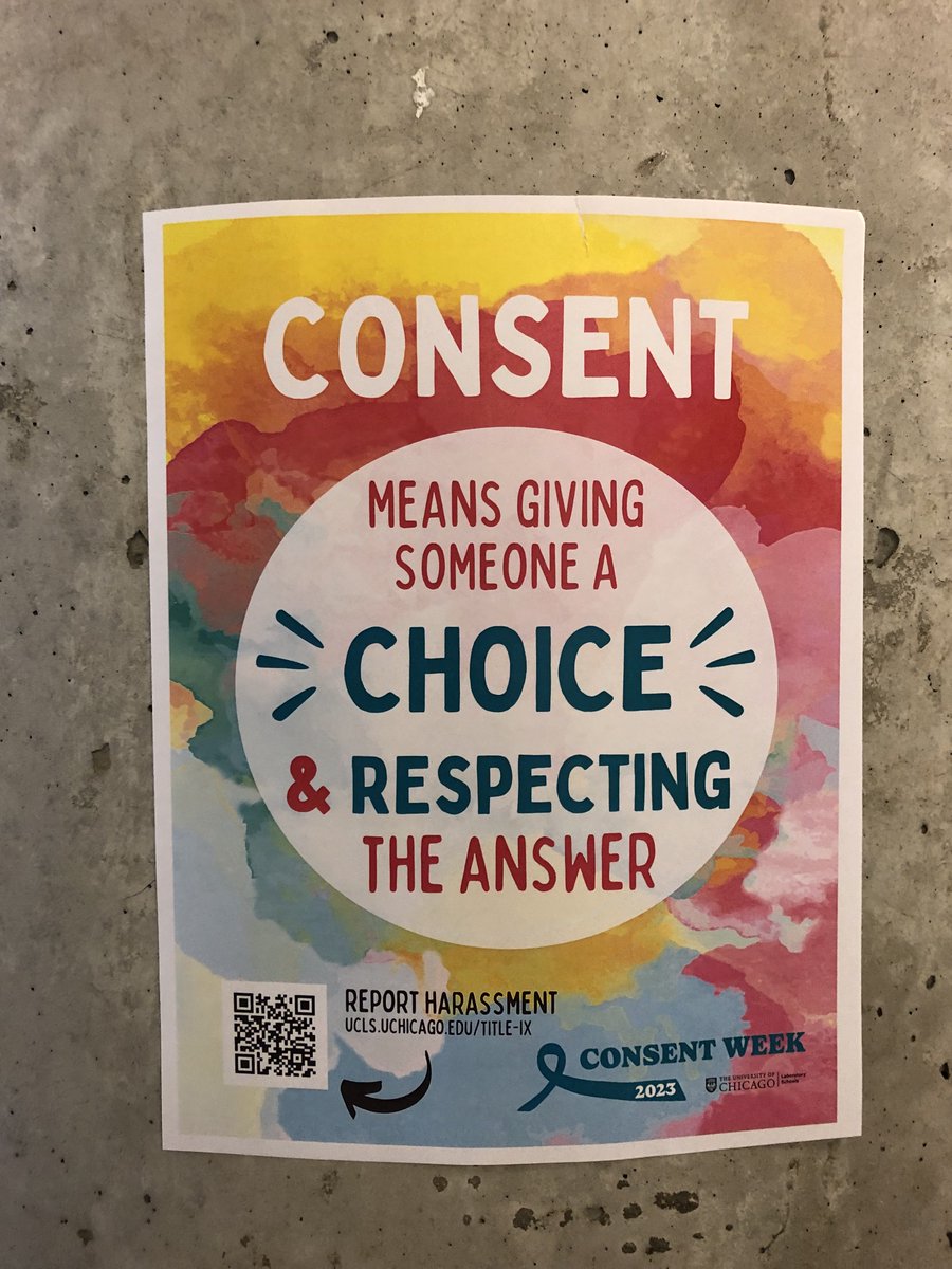 March 27-31 is #consentweek. There were posters around #Lab this week advocating to practice consent and to wear a turquoise sexual assault awareness ribbon. Early Childhood and Lower School teachers incorporated conversations of consent to their students this week. #UCLS 
1/4