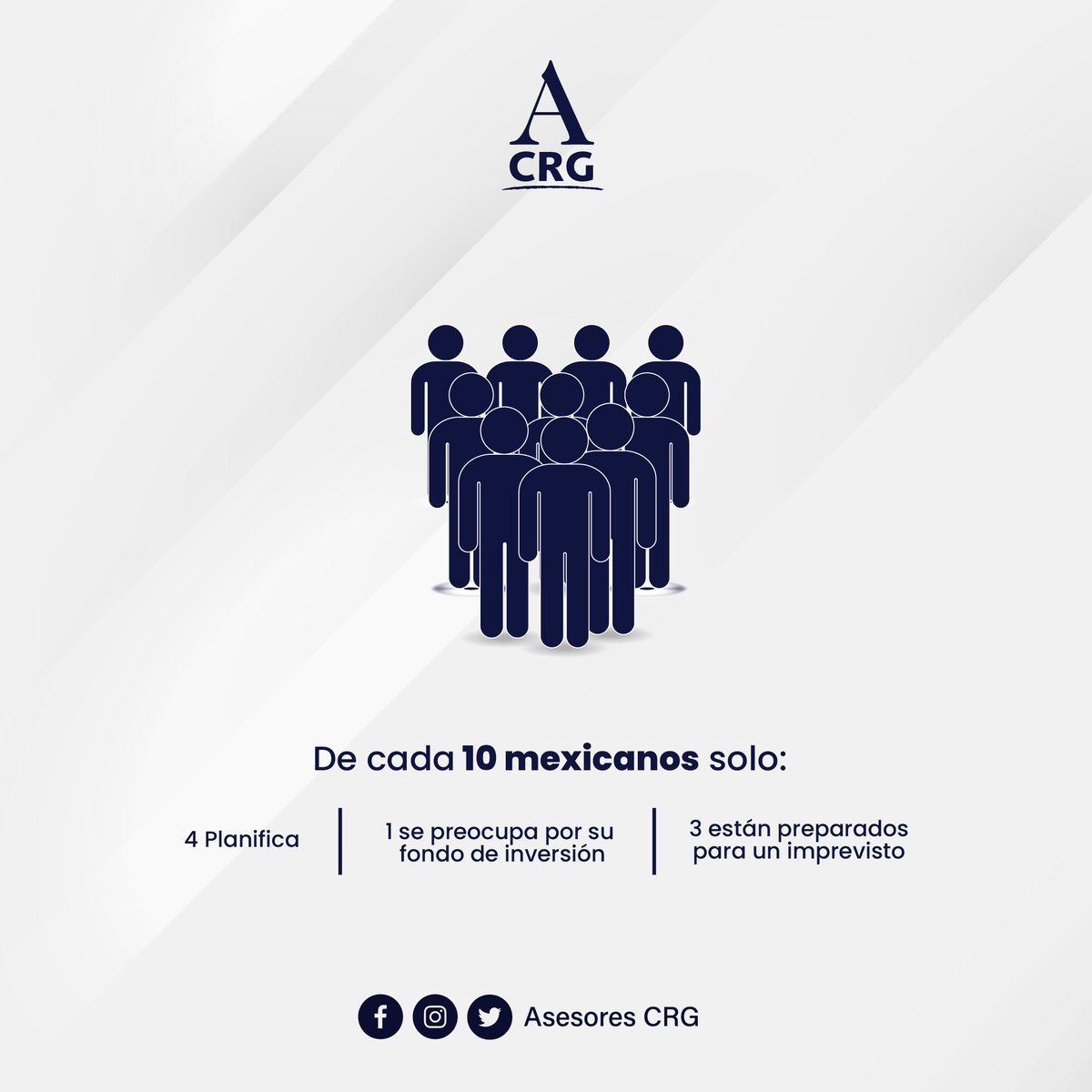 ¿Eres parte de los 10 mexicanos que actúan? ⚖️📌
Preocúpate hoy, que mañana puedes ser el mexicano del ejemplo.😎

#AsesoresCRG #inversiones #ahorro #jovener #poderdelcambio #culturafinanciera