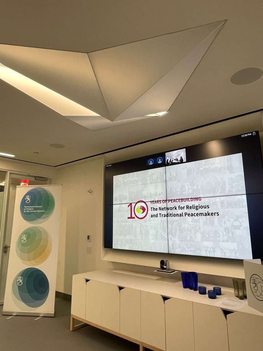FinlandUN's tweet photo. Finland supports the work of the @peacemakersnetw. Amb @ElinaKalkku hosted a 10 year anniversary luncheon to celebrate their achievements and to encourage a further continuation of the work in #peacebuilding . https://t.co/eLI1BZSCIP