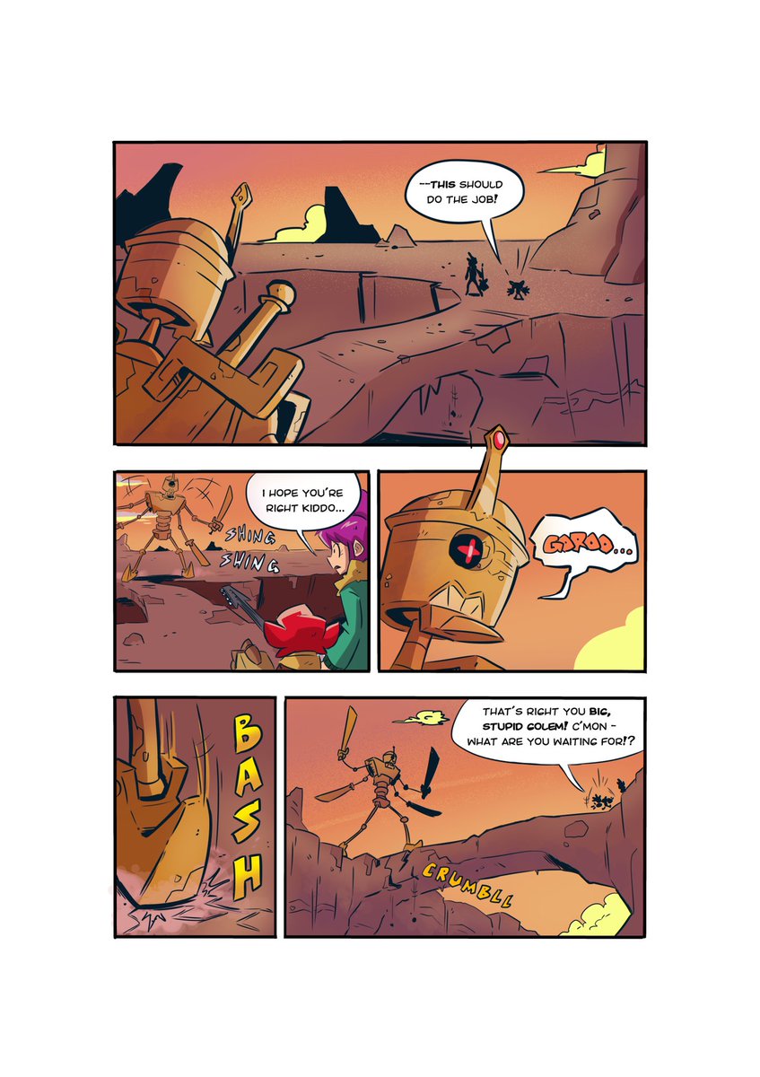 QFH Ch.3 pages 13-16 are coloured! Here's round 2 with the Golem 😯 