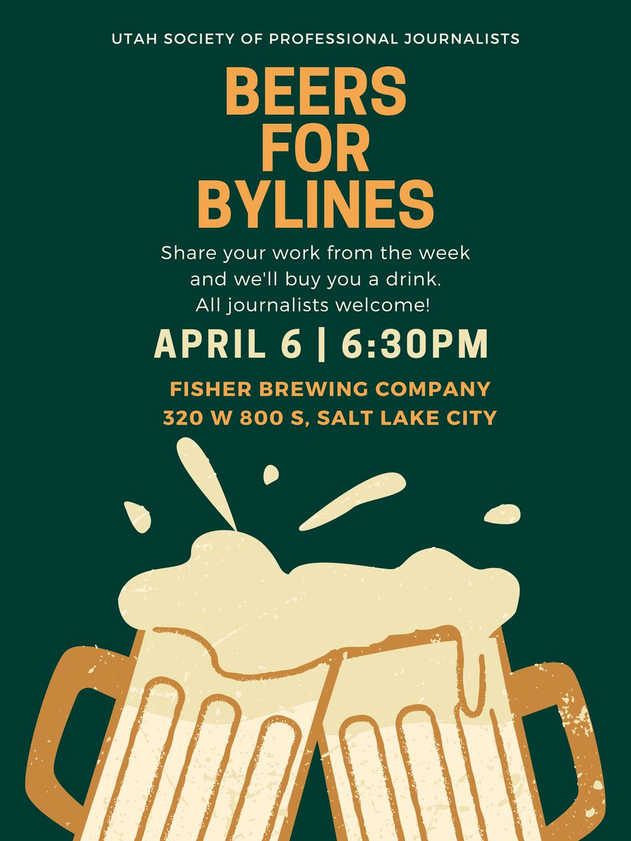 We'll be buying a beer for folks who had stories out during the week. But come on out even if you didn't, all journalists are welcome!