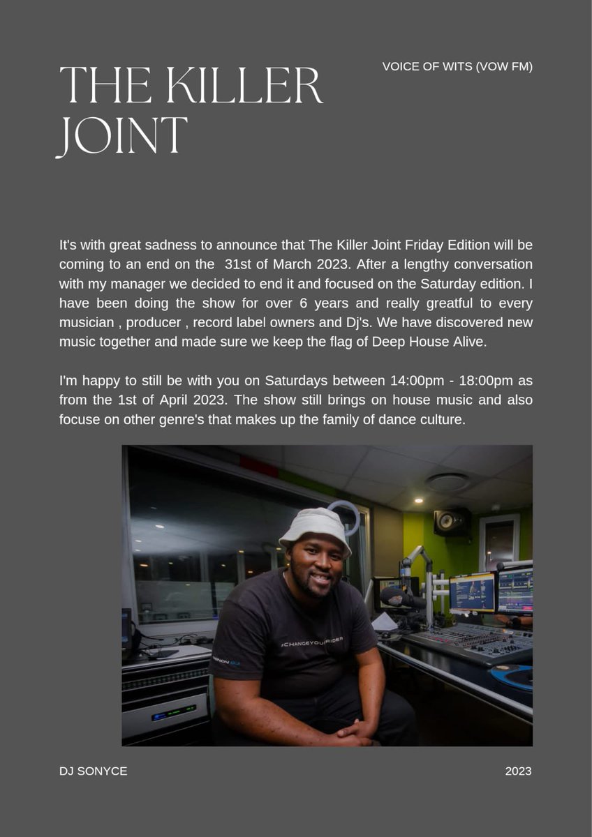 2218's tweet image. … as we give our flowers for this man right here @RealDjSonyce been holding down #TheKillerJoint shout out ;dedication and hard work you’ve put in 🙌🏾👊🏾👏🏾Thank you 🙏🏾