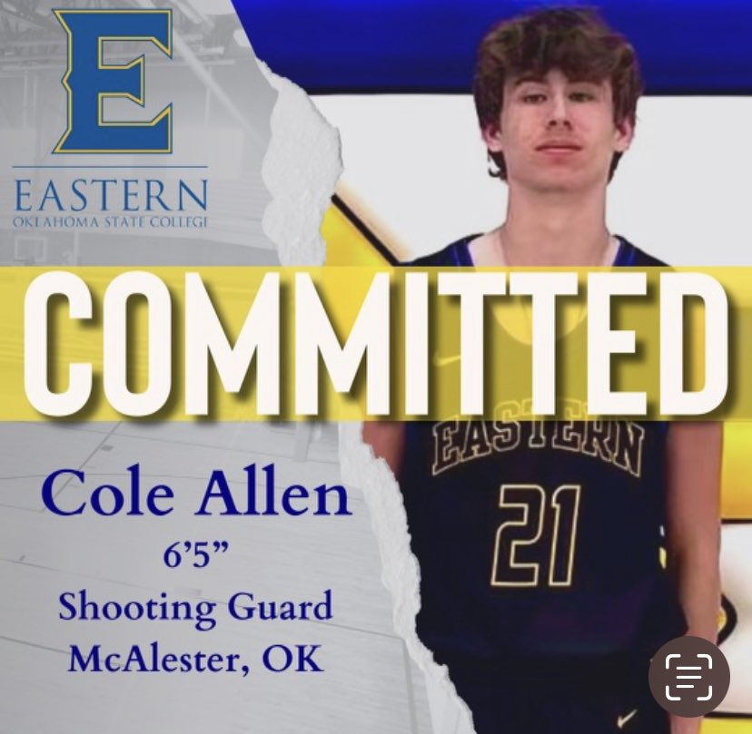 Congratulations <a href="/Allen2023Cole/">ColeAllen2023</a> on your commitment to play at EOSC <a href="/Tim_Miser/">Tim Miser</a> <a href="/FutureStars_Ok/">Will Holiman Jr</a> <a href="/GradyMajors/">Grady Majors</a> <a href="/DerekHatco10/">Derek Hatridge</a> <a href="/OkieBall_1/">OkieBall</a> <a href="/dawg_hoop/">HOOP DAWGS</a> <a href="/PrepHoopsOK/">Prep Hoops Oklahoma</a> <a href="/BuffSportsRadio/">McAlester Sports Radio</a> <a href="/BuffsMcalester/">McAlester Buffs Basketball @BuffsBasketball</a>