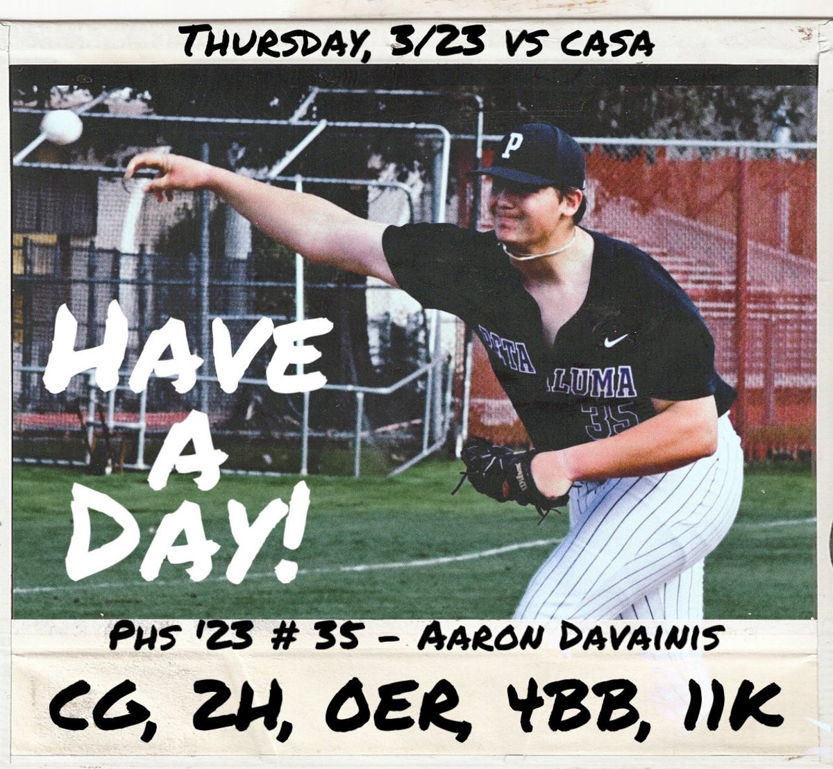 Huge day for PHS ‘23 #35 - AARON DAVAINIS…WAY TO GO AARON! 👏👏👏
#ALLGASNOBRAKES #HaveADayKid <a href="/AaronDavainis/">Aaron Davainis</a> 
Photo Credit: Sumner Fowler
Thank you so much Sumner!