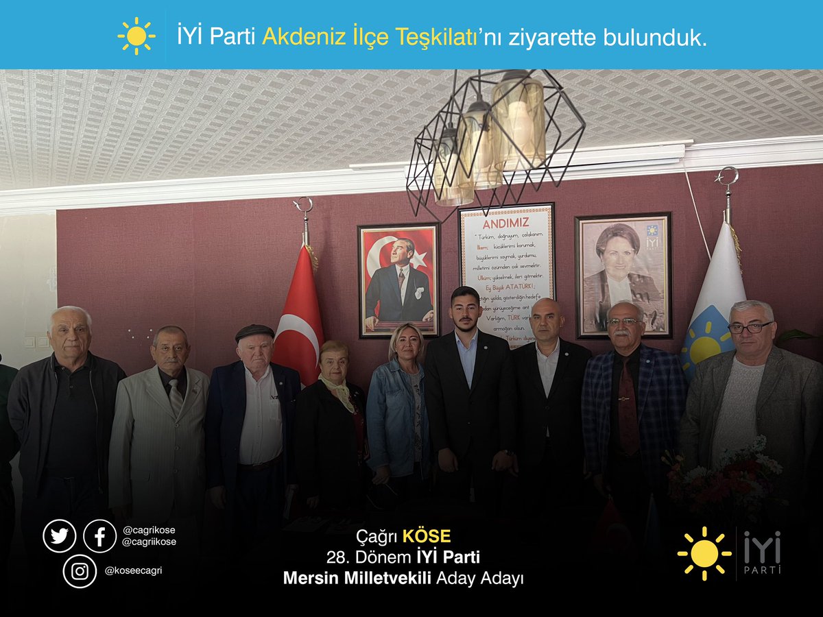 cagrikose's tweet photo. Akdeniz İYİ Parti İlçe Teşkilatında Sayın Başkanım Bilgehan Başar ve değerli parti üyelerimizle 29 Mart tarihinde bir araya geldik.

İlgi alakaları, misafirperverlikleri ve samimi karşılamaları için hepsine sonsuz saygı ve sevgilerimi sunuyorum.

#iyi #iyiparti https://t.co/KbN0Kg11fw
