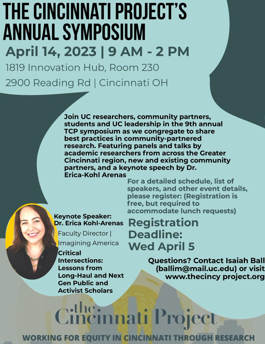 Attend the 9th annual Cincinnati project symposium on April 14, 2023. RSVP deadline April 5! conta.cc/40y3WuQ