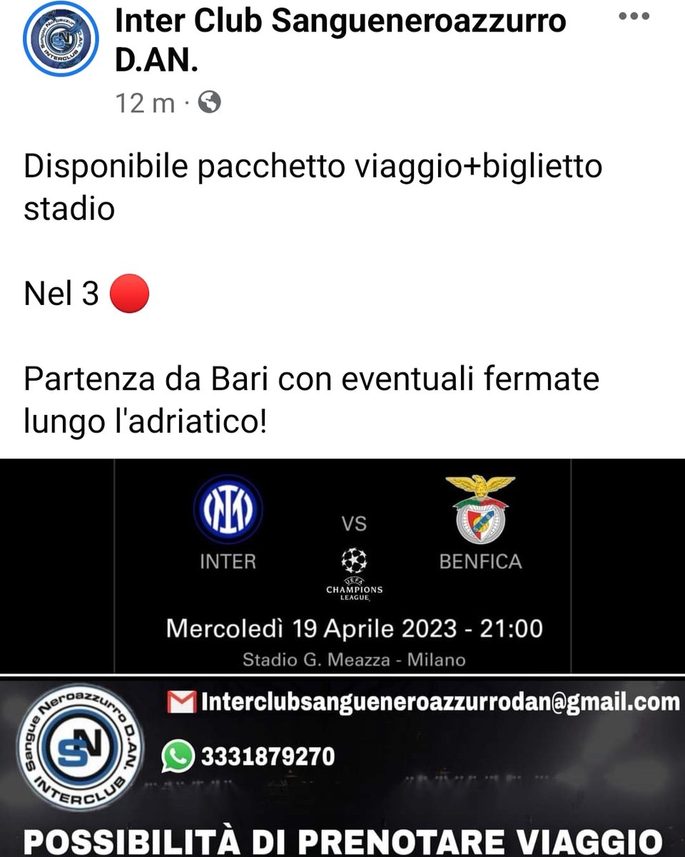 InterClubPa's tweet photo. #InterBenfica #trasfertaorganizzata @Inter_br https://t.co/T1X5BpqTu4