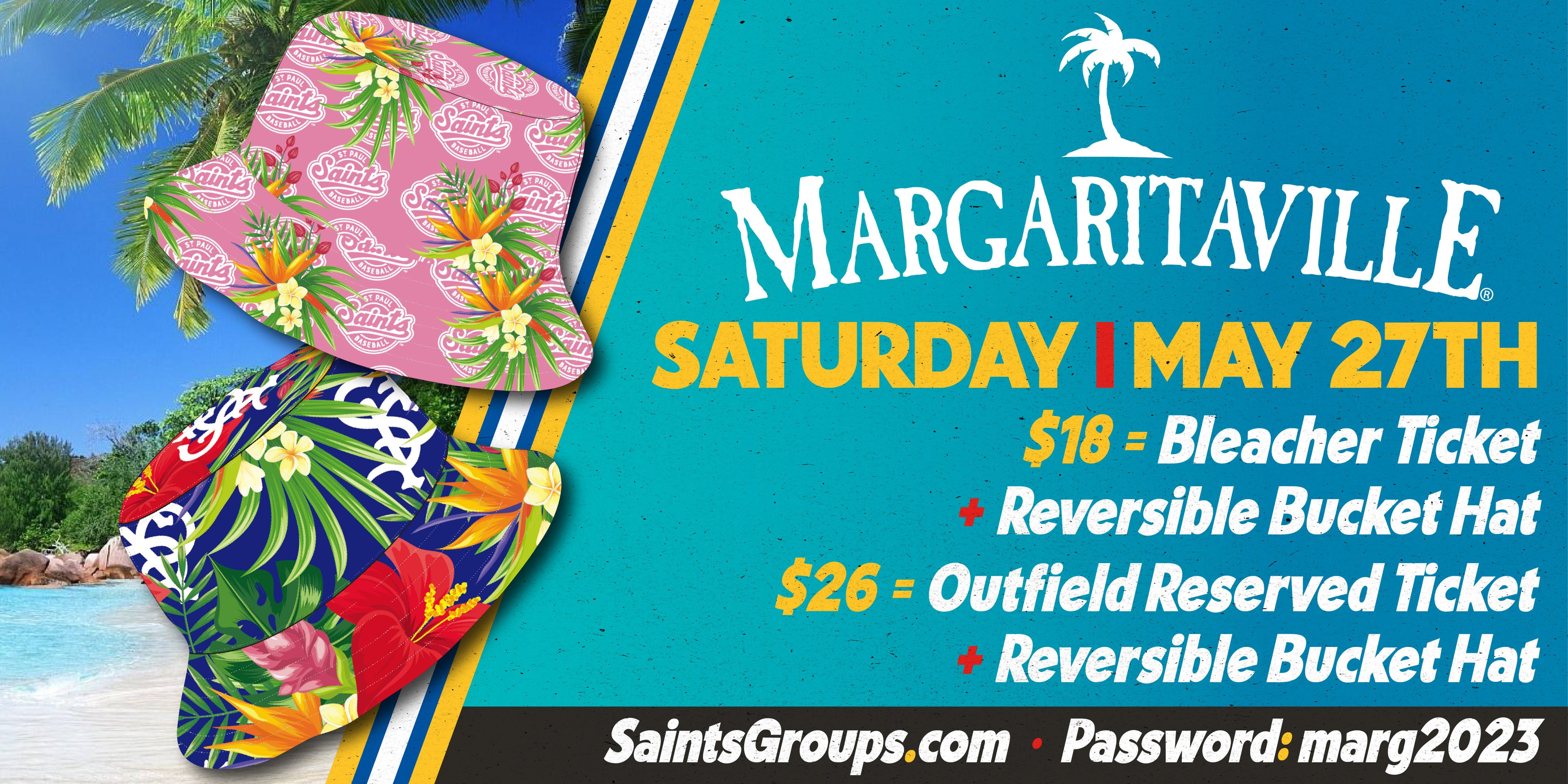 St. Paul Saints on X: Leave your worries behind and join us for a night of  tropical fun! Margaritaville Night returns to CHS Field on May 27. This  exclusive ticket package includes