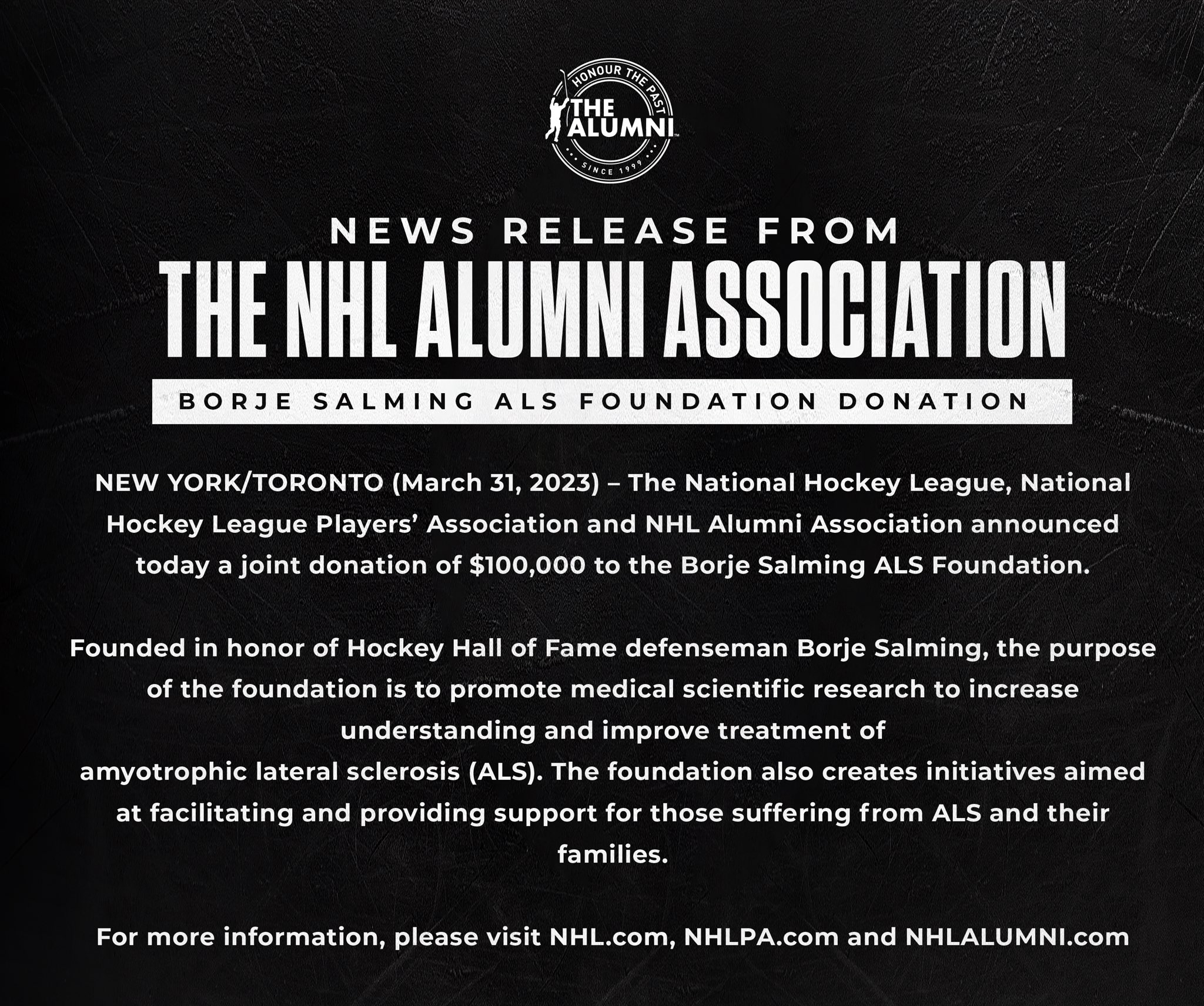 NHL Alumni on X: The #NHLAlumni Association would like to honour