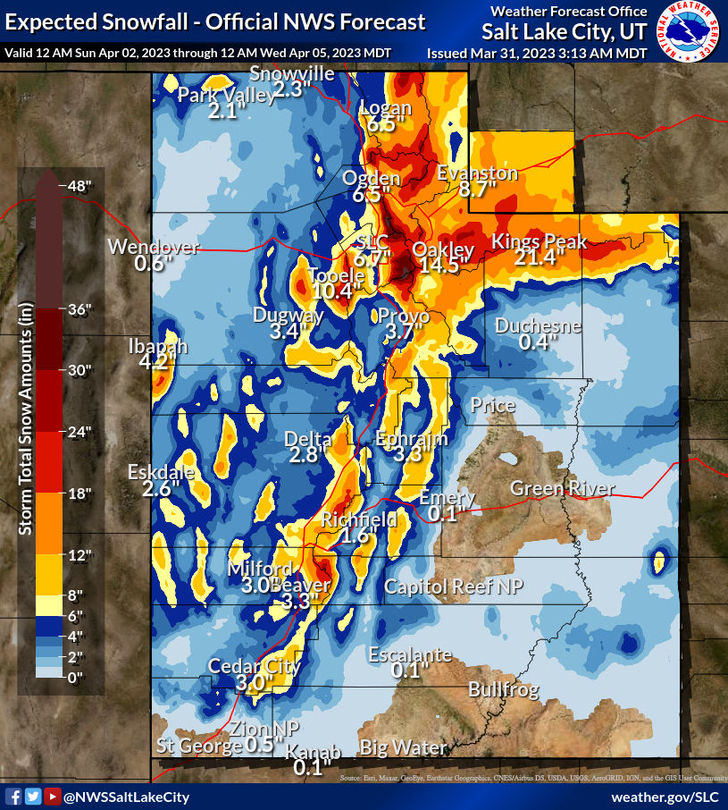 NEXT STORM: Just when you thought it couldn't get crazier! 

Monday-Tuesday storm looks colder and stronger. An early look at models reveals potential valley totals 3-6" and mountains 2-3 FEET. Cottonwoods will obviously top out in the 40" range! Stay tuned! #utwx ❄️