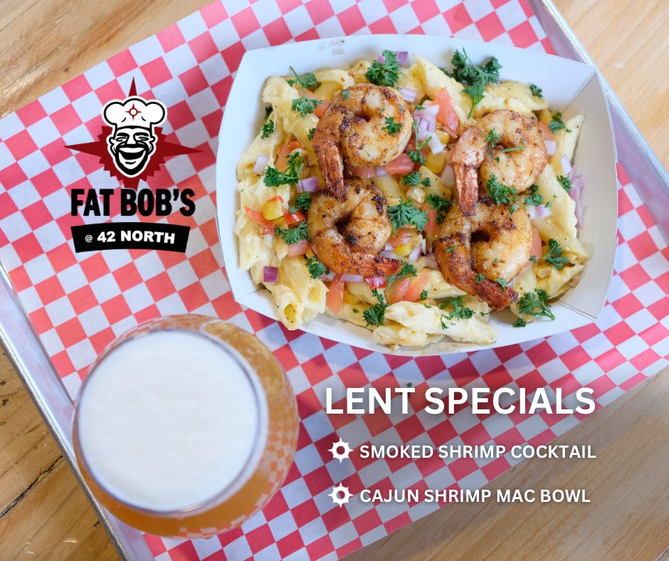 42 North Brewing (@42northbrewing) on Twitter photo Flagship Friday! Enjoy a Borderland IPA with <a href="/Fat_Bobs/">Fat Bob's Smokehouse</a> Friday Lent specials. IPAs pair especially well with Cajun spice! Next Friday is the last week so get on this Friday special while you can. Flagship Friday! Enjoy a Borderland IPA with <a href="/Fat_Bobs/">Fat Bob's Smokehouse</a> Friday Lent specials. IPAs pair especially well with Cajun spice! Next Friday is the last week so get on this Friday special while you can.