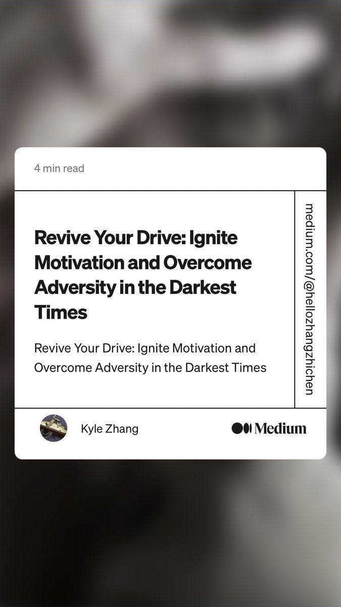 Keyzet848821's tweet photo. “Revive Your Drive: Ignite Motivation and Overcome Adversity in the Darkest Times” by Kyle Zhang
https://t.co/9qGOUZMSw4 https://t.co/UD4CbndAYh