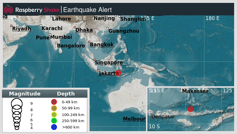 raspishakEQ's tweet photo. Preliminary M5.0 #Earthquake
ID: #rs2023githha
55km/34miles from #Riung, in #FloresRegion,Indonesia
2023-03-31 17:55 UTC
@raspishake network

Join the largest #CitizenScience #seismograph community ➡ https://t.co/Y5O0dgJqJF

EVENT ➡ https://t.co/EnoTdv7rvm https://t.co/Yzsjy55clf