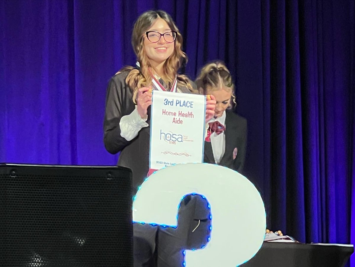 PCT_BelAirHS (@pct_belairhs) on Twitter photo Congratulations to Senior PCT Elisa Martinez-Fuentes for placing 3rd 🥉 in Home Health Aide at the Texas State HOSA Conference! <a href="/VaniaJean88/">Vania Reyes-Flood</a> <a href="/BelAirHigh/">Bel Air HS</a> <a href="/YsletaISDCTE/">Ysleta ISD CTE</a> <a href="/YsletaISD/">Ysleta ISD</a> @BA_Highlanders <a href="/ms_anatomy/">Ms Anatomy 915</a> Congratulations to Senior PCT Elisa Martinez-Fuentes for placing 3rd 🥉 in Home Health Aide at the Texas State HOSA Conference! <a href="/VaniaJean88/">Vania Reyes-Flood</a> <a href="/BelAirHigh/">Bel Air HS</a> <a href="/YsletaISDCTE/">Ysleta ISD CTE</a> <a href="/YsletaISD/">Ysleta ISD</a> @BA_Highlanders <a href="/ms_anatomy/">Ms Anatomy 915</a>