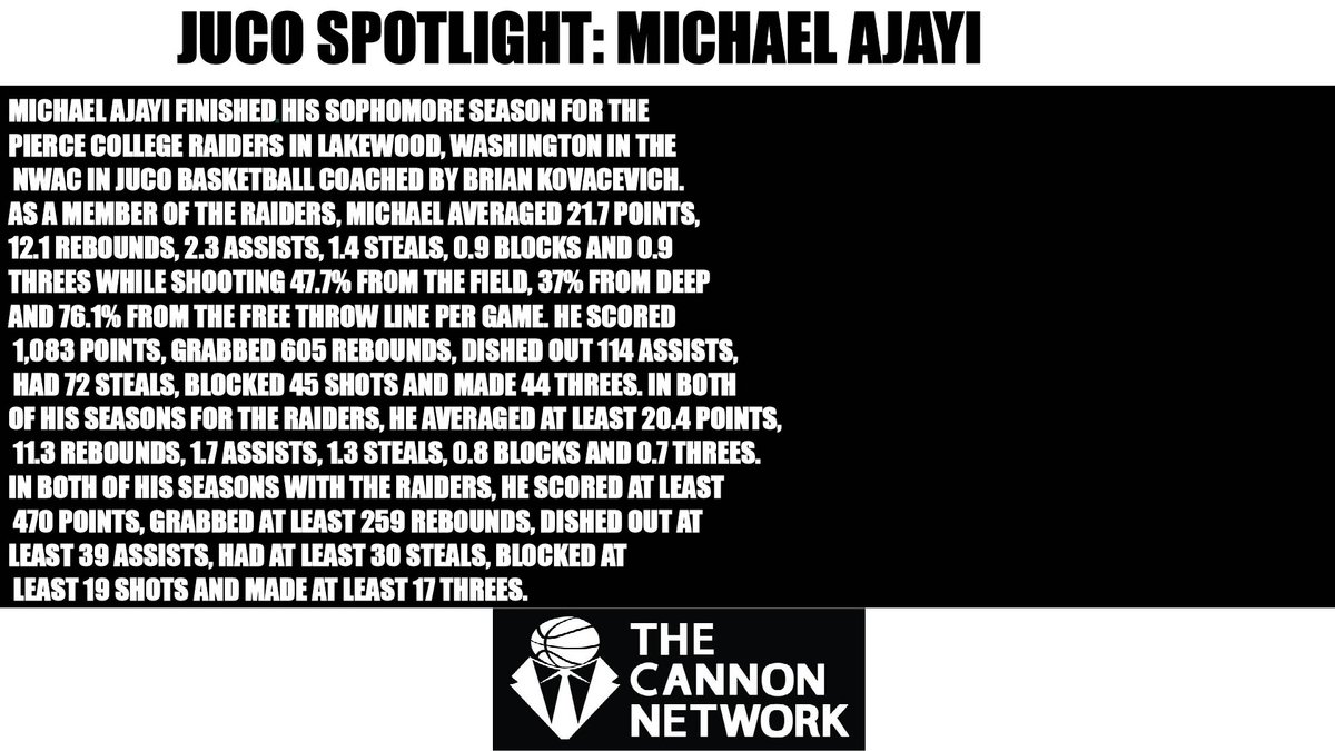 Here is some <a href="/MichaelAjayi_/">Michael Ajayi</a> of <a href="/RaidersMBB/">Pierce College MBB</a> <a href="/piercecollege/">Pierce College District WA</a> info thecannonnetwork.com #basketball #TheCannonNetwork