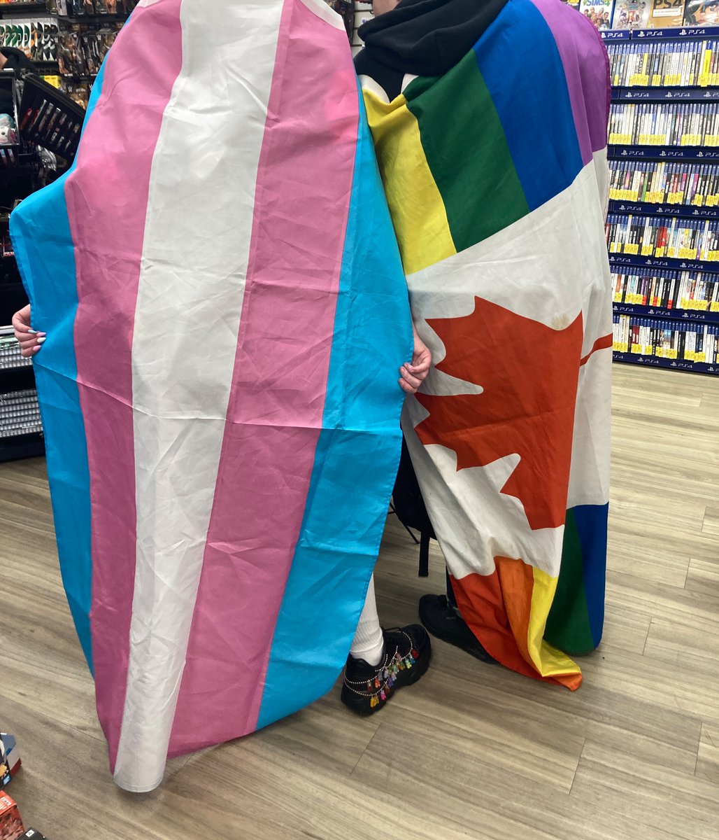 My kids and I ran into these two young people wearing great flags at the mall today! #TDOV #yyj