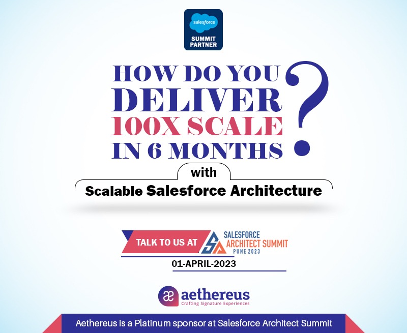 SFArchSummit's tweet image. &quot;At @Aethereus, we believe that solving complex Salesforce architecture problems is not an end in itself. It is in fact, a means to create business impact at scale.

Come and join us at @SFArchSummit 23 to see how magic happens. &quot;
#Aethereus #SAS23 #SalesforceArchitectSummit