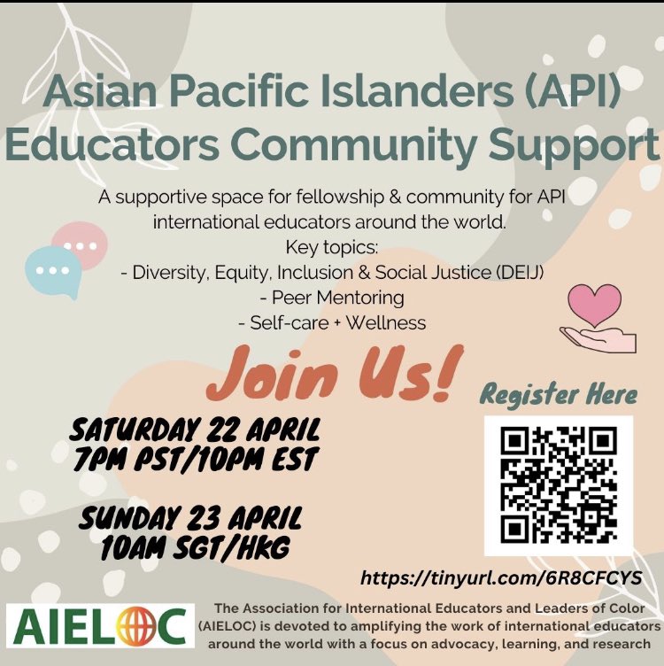 jessica wei huang (@huangjaz) on Twitter photo Join <a href="/DanielWickner/">Daniel Wickner</a> and I for the April session of API International School Educators community support. Sign up using the QR code, hope to see new and returning folks! #API #internationalschools #Deij #intlELOC Join <a href="/DanielWickner/">Daniel Wickner</a> and I for the April session of API International School Educators community support. Sign up using the QR code, hope to see new and returning folks! #API #internationalschools #Deij #intlELOC