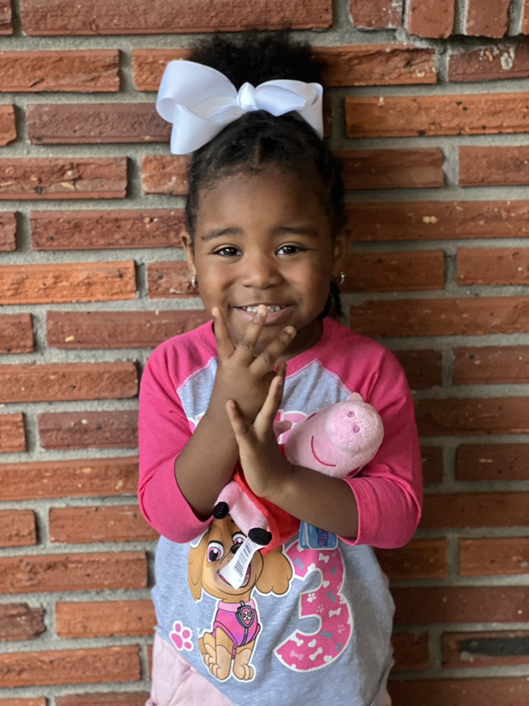 coach_deedee's tweet photo. My big girl is finally “tree” (in my Valencia voice). She’s our sour patch child, (first she’s bad, lol, then she’s sweet) but we LOVE her for all the spunk she has. Our family wouldn’t be complete without Vee! HAPPY 3rd BIRTHDAY Valencia!! #ValenciaRose #BabyV https://t.co/2YLiFZ482G