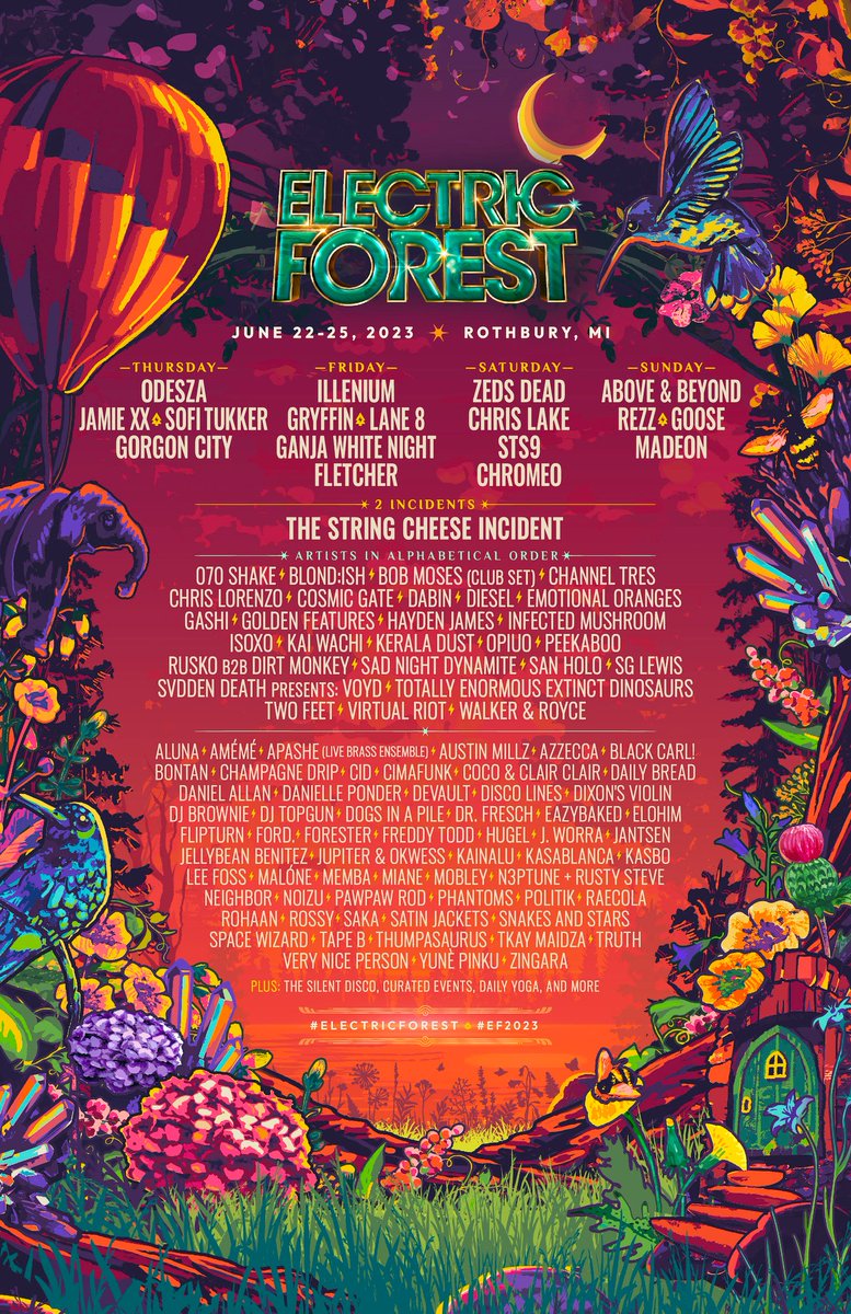 Electric Forest 2023 lineup