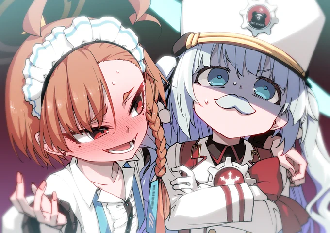 美甘ネル「お…おう……その…そのさ…か……かっけぇモノつい…てんじゃん?」連河チェリノ「(……???!!??)」#ブルアカ 