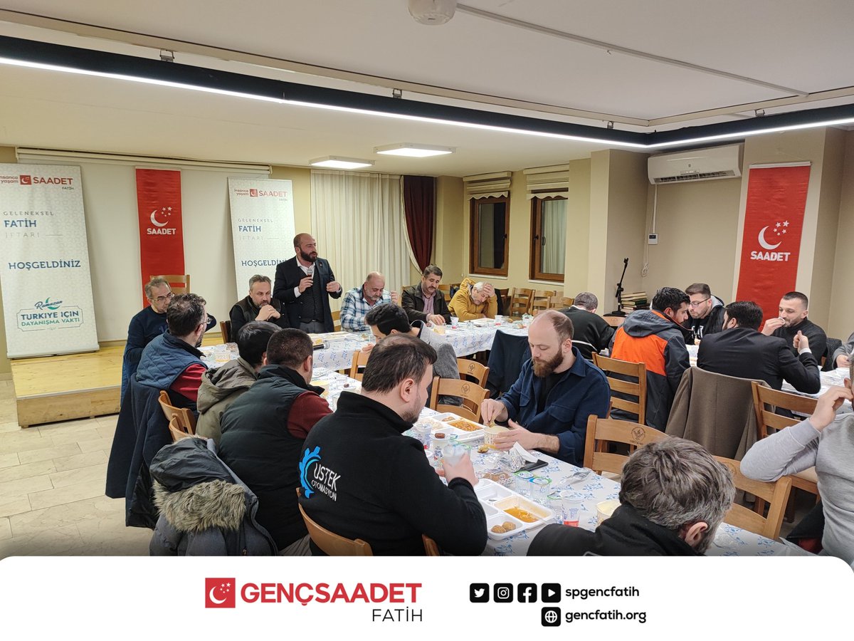 SPGencFatih's tweet photo. Eskimeyen Gençlik İftarı

Önceki dönem İlçe Başkanlarımız ve teşkilat mensuplarımızın katılımları ile geleneksel iftarımızı gerçekleştirdik. https://t.co/RAQxZWYNmO