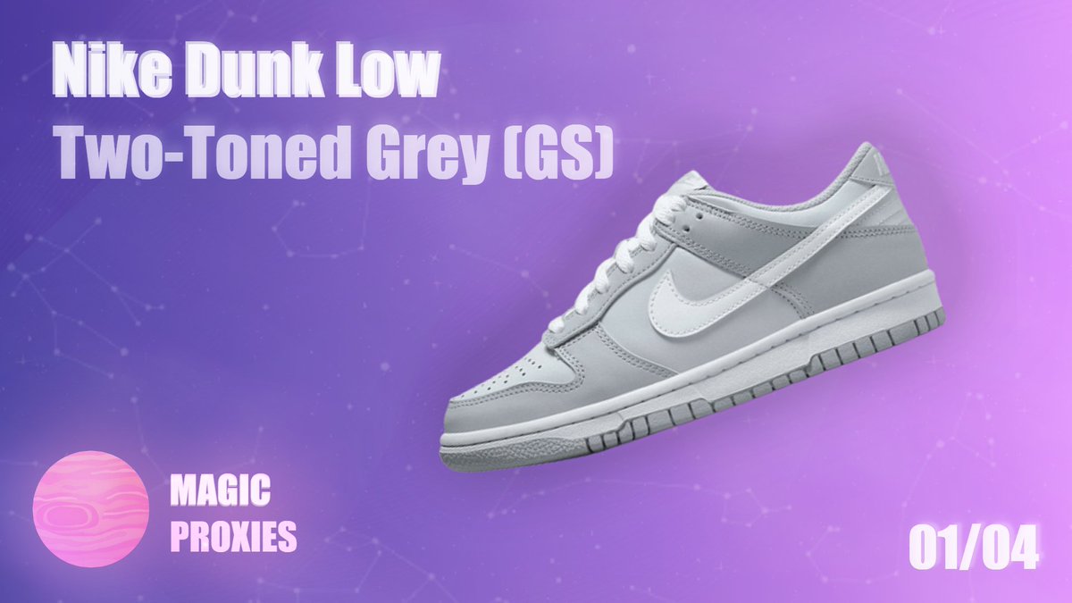 magicalproxies's tweet photo. Tomorrow we have a Nike Dunk Low Two-Toned Grey GS restock. What do you think about this colorway?👀 https://t.co/uOv3Vkf2QW