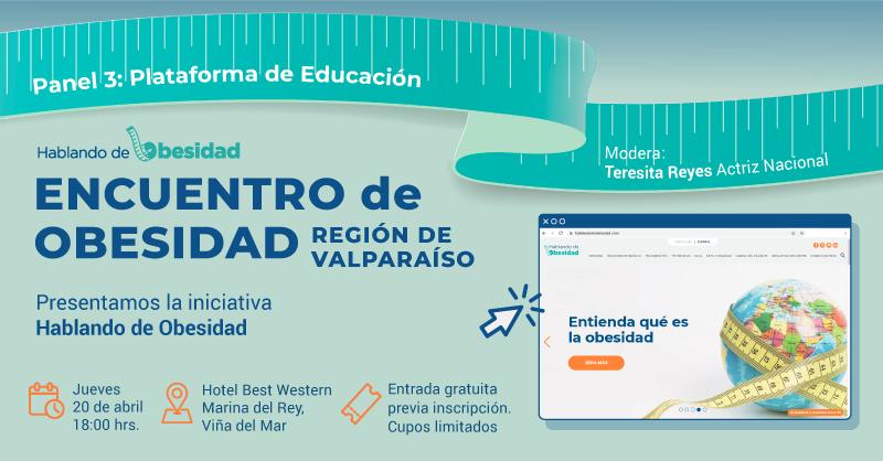 ¡Quedan pocos cupos! Si vives en la Región de Valparaíso, te esperamos el jueves 20 de abril, a las 18:00 horas, en el Hotel Best Western Marina del Rey de Viña del Mar para que vivamos juntas y juntos el Encuentro de Obesidad. Inscríbete acá: bit.ly/EncuentroObesi…
