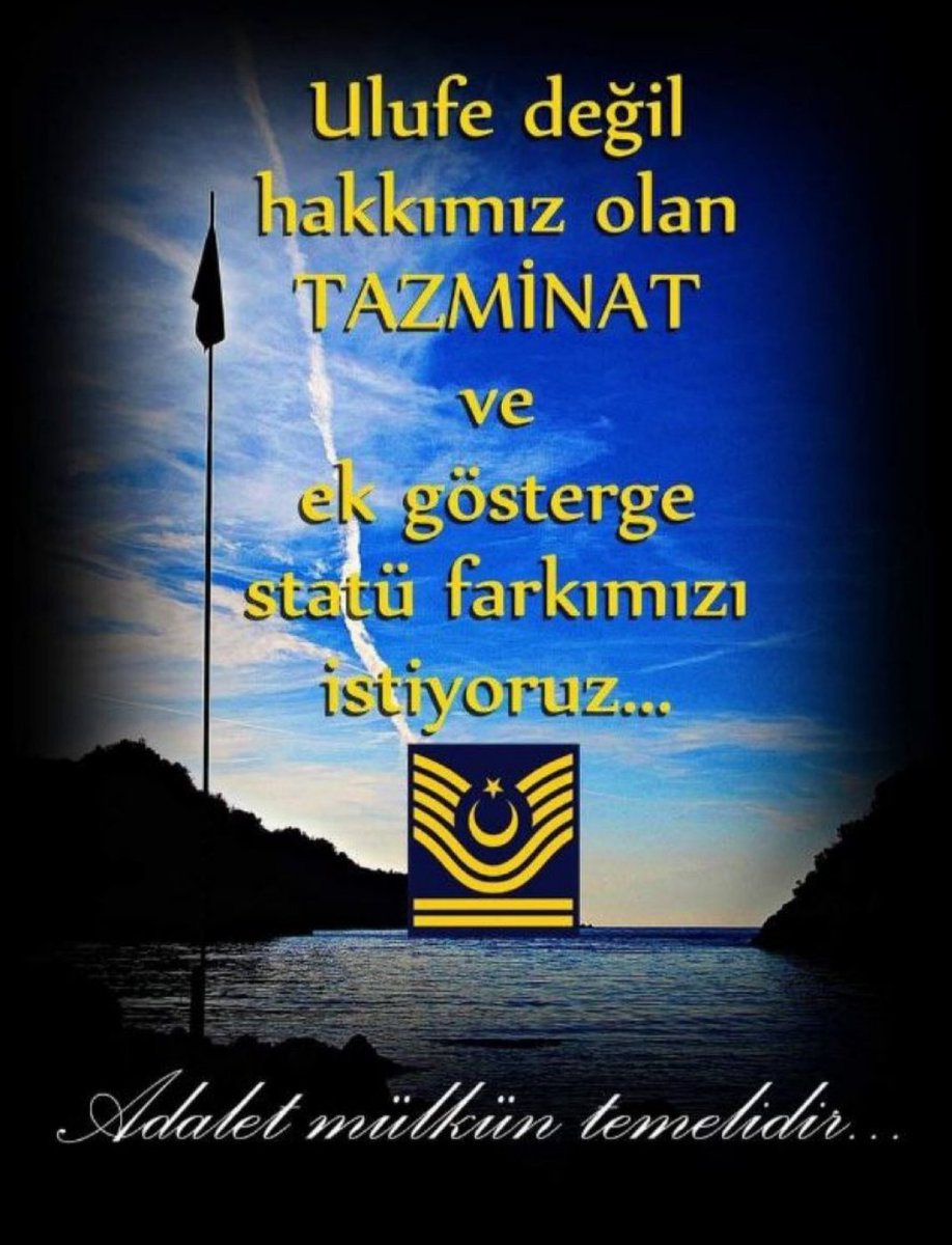 imaynubire57807's tweet photo. #HedefTazminat Astsubaylar tazminat davası onurdur adalettir eşitliktir başarı başardım diyebilenindir 
@HMBakanligi @tcsavunma
@RTErdogan @_cevdetyilmaz 
@NureddinNebati @fuatoktay
@suleymansoylu @mustafaelitas
@dbdevletbahceli @TSKGnkur https://t.co/H8rjwq6CJN