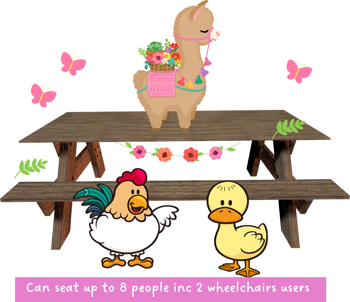 MourneAlpacas's tweet photo. Happy with our new accessible pastures for Alpaca Picnic tables Meet 'n Greet - wheelchair accessible tables, accessible WC &amp; our very own Wheels and Wellies Wash- no one takes the pastures home! @DiscoverNI  @setrust @SouthernHSCT @disabilityni @trekking @Mencap_NI https://t.co/VpgVTPHqD0
