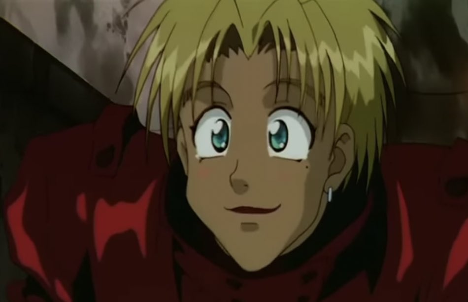 maskofbun's tweet image. if you ever worry about your art style not being consistent enough remember that all these vash screenshots are from the same episode