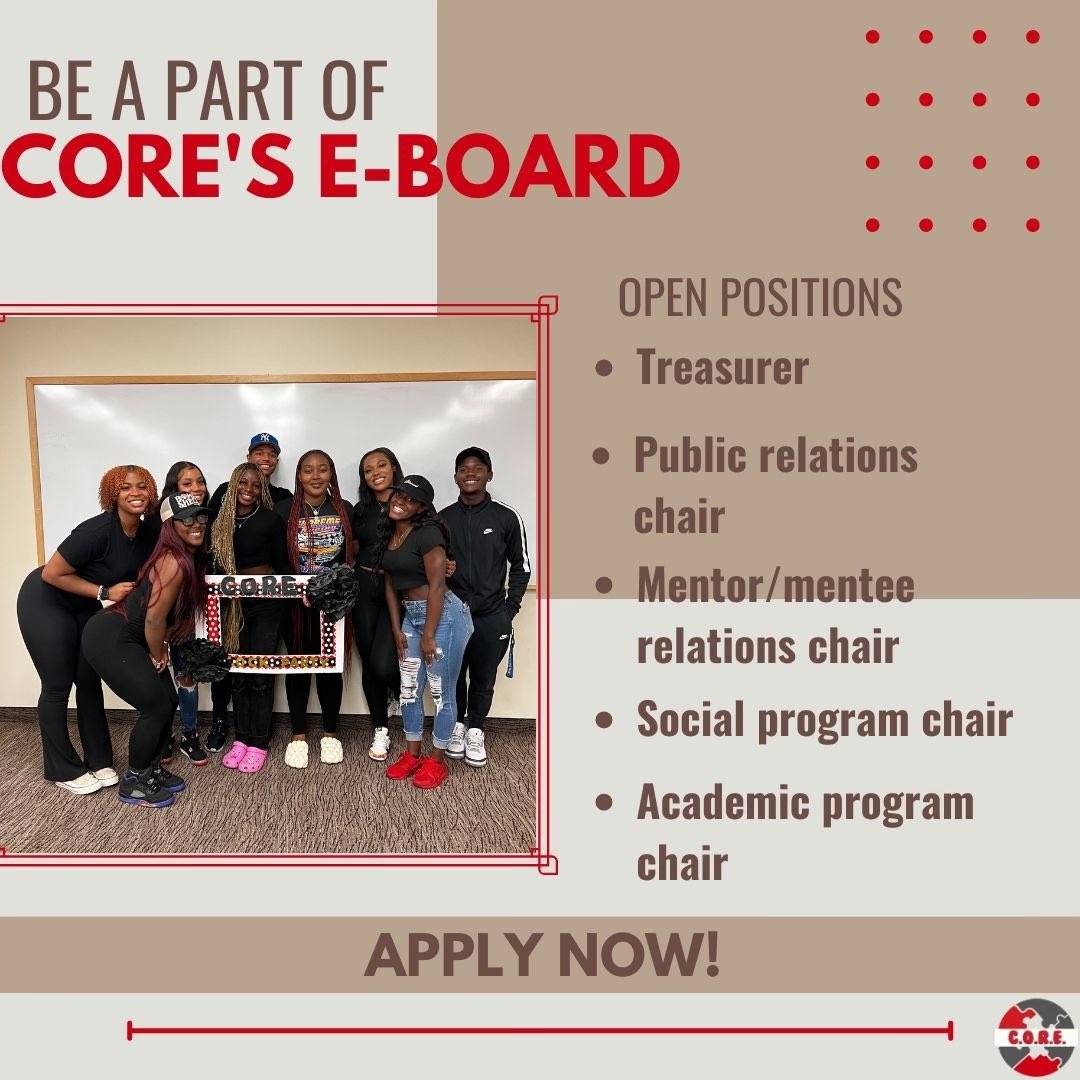 Have what it takes to be a part of CORE? Our 2023-2024 E-board application is now open! Check out the link in our bio to apply!
