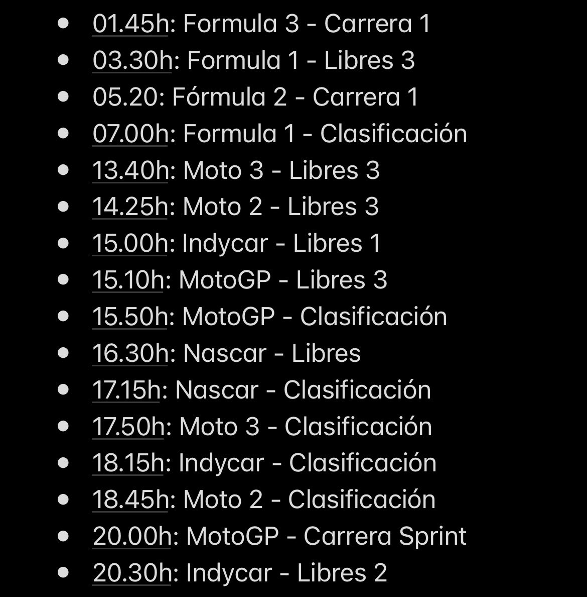💥 HORARIOS SÁBADO 💥

   ✍🏼 1 abril 2023.