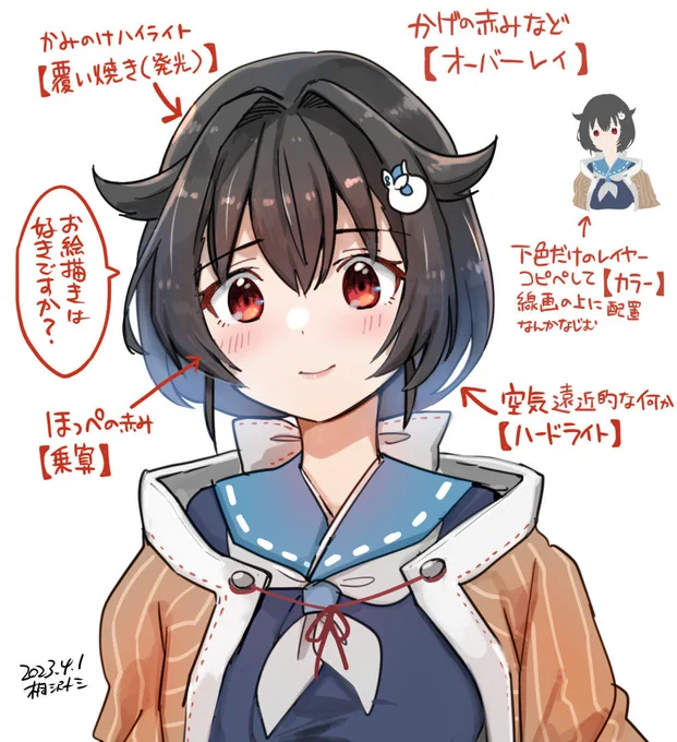 通常、乗算、オーバーレイしか使わないのでいろんなレイヤーに向き合ってみた。 