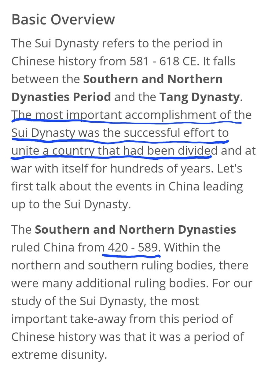 Stellar17Arya's tweet photo. @HowardMoon589 This was Emperor Wen, the first emperor of the Sui dynasty, who ruled from 581-604. 
His reign was a period of prosperity, and his greatest accomplishment was to unite China (finishing the separation into Southern and Northern Dynasties).
Wen of Sui united China in the year 589. https://t.co/rm05UTFkbK