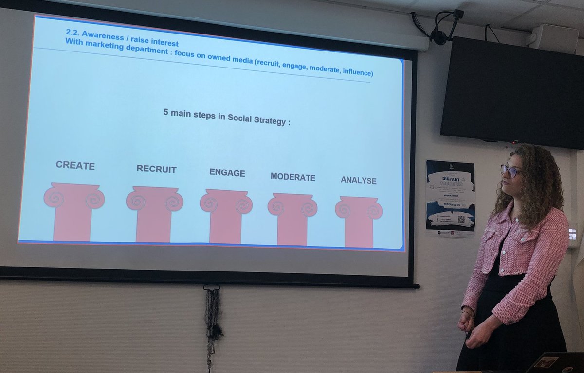 François BISSEGE (@fbissege) on Twitter photo #Socialmedia et communautaire : <a href="/dbenmouha/">Déborah BENMOUHA</a> a présenté, entre autres, les 5 principales étapes de la social strategy ce 31 mars 2023 aux étudiants du #MBADMB et #MBADMBHEALTH. Ces 5 étapes sont les suivantes : créer, recruter, engager, modérer et analyser. #transfonum #influence #Socialmedia et communautaire : <a href="/dbenmouha/">Déborah BENMOUHA</a> a présenté, entre autres, les 5 principales étapes de la social strategy ce 31 mars 2023 aux étudiants du #MBADMB et #MBADMBHEALTH. Ces 5 étapes sont les suivantes : créer, recruter, engager, modérer et analyser. #transfonum #influence