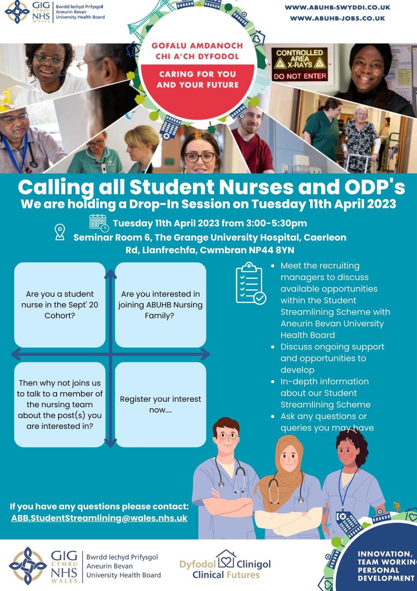 Are you a student nurse in the Sept' 20 Cohort?
Join us for our Drop-In Session on Tue 11th April 2023 from 3-5:30pm at GUH to find out what we can offer you
Please complete the form via the link provided to register your interest for the Drop-In Session 

forms.office.com/Pages/Response…
