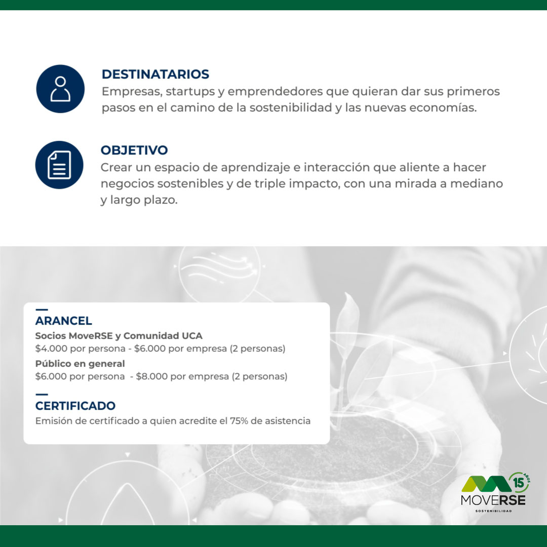 MoveRSEorg's tweet image. Curso "ABC de las NUEVAS ECONOMÍAS" - Curso corto Virtual 👩🏻‍💻

En este curso vamos a aprender los conceptos fundamentales de las nuevas economías, la sostenibilidad y el triple impacto.

Conoce el cronograma y el objetivo de este curso👇🏽
¿Te gustaría sumarte al curso? Escribinos!