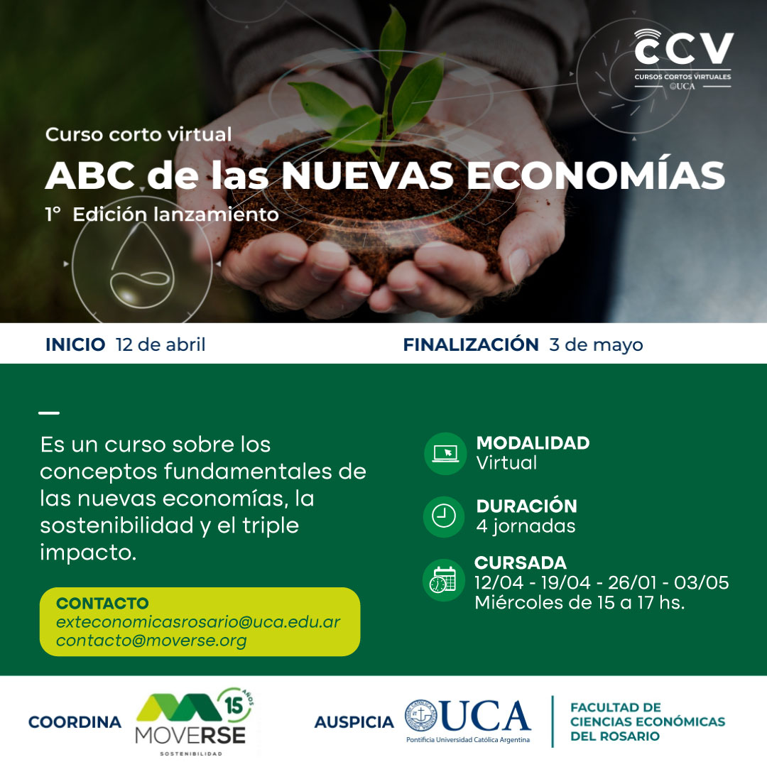 MoveRSEorg's tweet image. Curso "ABC de las NUEVAS ECONOMÍAS" - Curso corto Virtual 👩🏻‍💻

En este curso vamos a aprender los conceptos fundamentales de las nuevas economías, la sostenibilidad y el triple impacto.

Conoce el cronograma y el objetivo de este curso👇🏽
¿Te gustaría sumarte al curso? Escribinos!