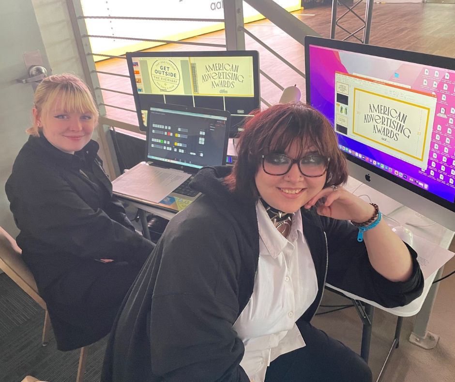 🎥🏆 Our DVP students produced the Addy Awards Ceremony for the <a href="/AdFedToledo/">AAF Toledo</a>! Faye Book and Annie LaGesse created a presentation highlighting the winning entries and ran the live presentation, while Tucker Brooks assisted and photographed the evening’s festivities. #SuccessReady