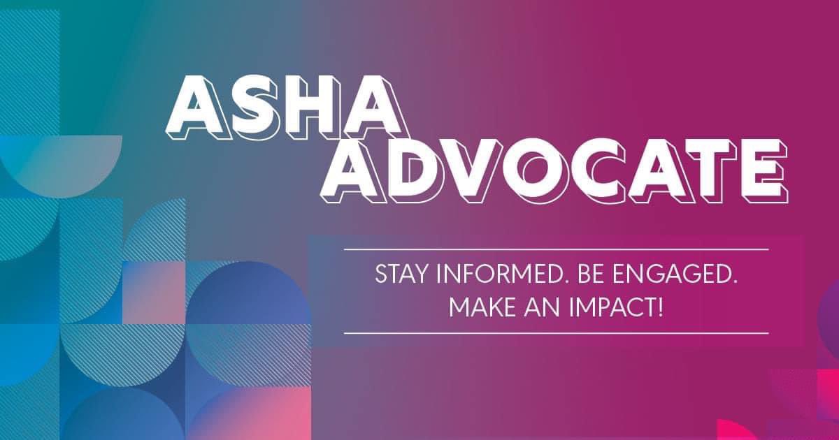 ASHAAdvocacy's tweet image. Learn more about  @ASHAWeb latest advocacy activities in the March 31 issue of the ASHA Advocate.     #audpeeps #slpeeps     asha.org/news/2023/asha…