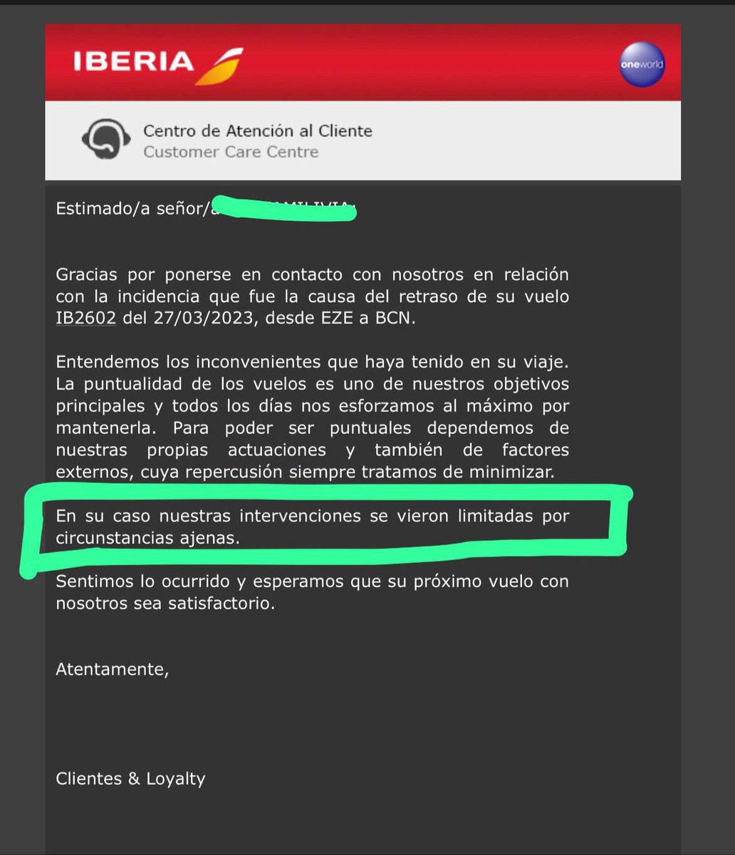 msolpose's tweet photo. Que debería hacer @AesaSpain si @Iberia Tras cancelar mi vuelo más de 24hs y de más de 3500km, por un error de su sistema confirmado por ellos en mostrador, cuando reclamo dicen que fue inherente a su empresa y cierran sin más el reclamo ? https://t.co/8BlTCJoQm3