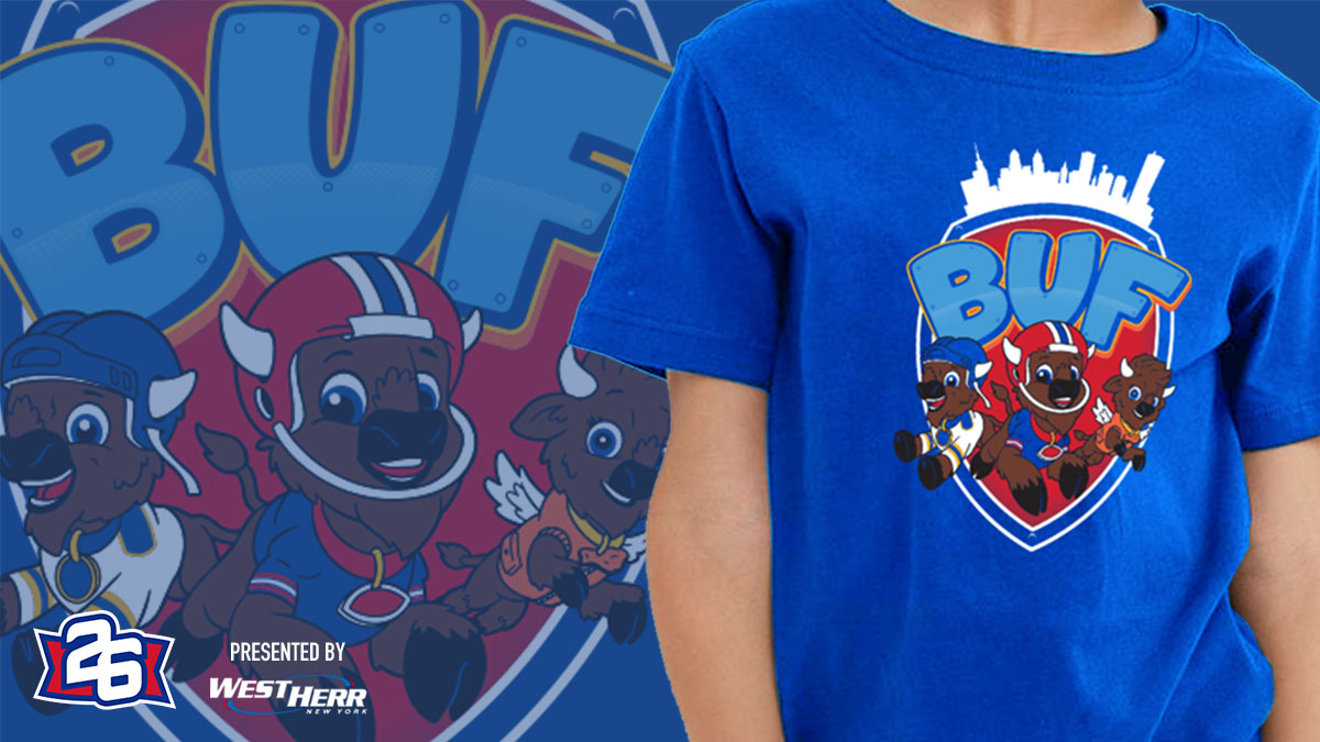 26shirts's tweet photo. "BUF Patrol" is ready to roll! NEW Limited Edition design available for the next two weeks. All sales of this one help support young Owen Cocuzza as he battles cancer. Presented by @WestHerr: https://t.co/T9Y6MAtb6k #BillsMafia #LetsGoBuffalo #Buffalo https://t.co/BsyyWjpnyA