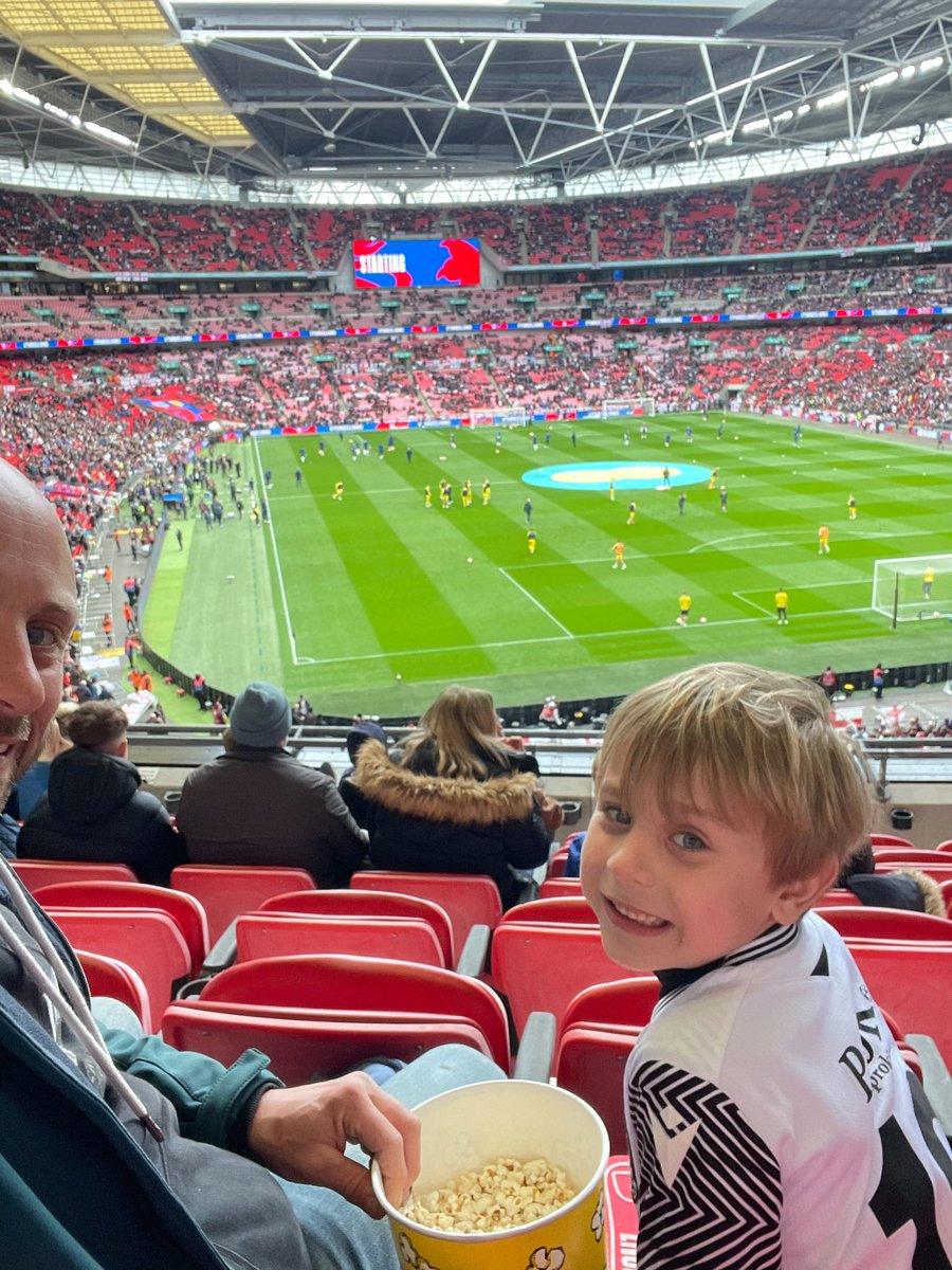 Here’s our U7 player Miles Walker with his dad Jonathon at Wembley last Sunday. 
Miles was picked out of the hat in our club draw following OSYFC winning tickets from the <a href="/CambsFA/">Cambridgeshire FA</a> World Cup competition.
They saw England come out winners 2-0 with goals from Kane and Saka.