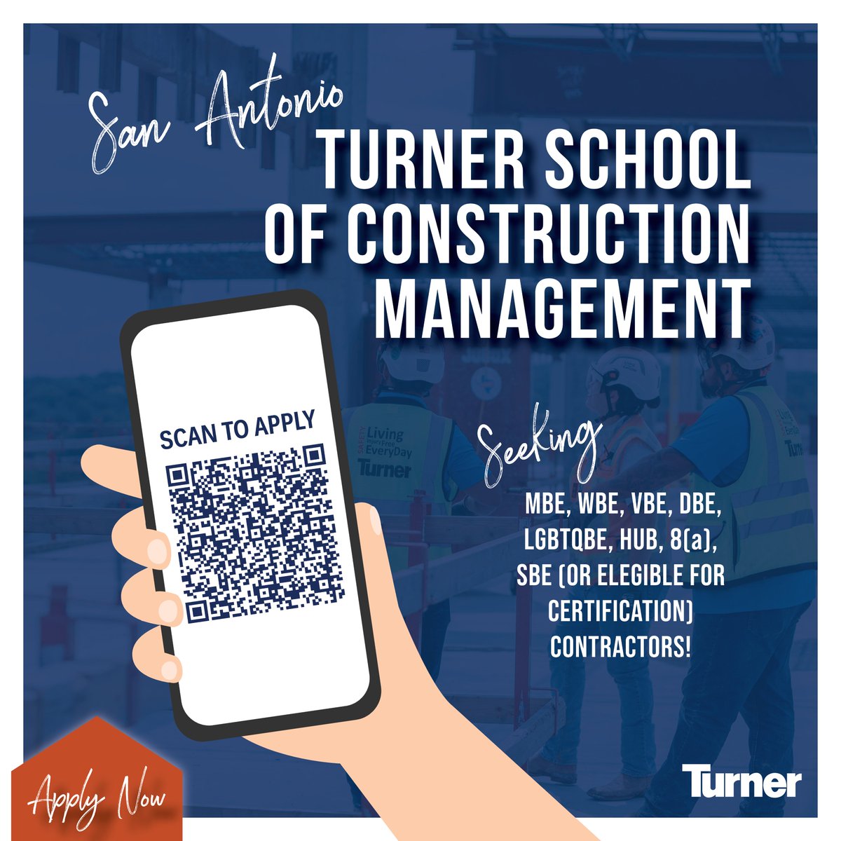 Registration for the Turner School of Construction Management (TSCM) 2023 in San Antonio is still open!  

The deadline to apply for TSCM is April 14, 2023. 

Please register here: tinyurl.com/TSCM23

#TurnerTexas #TSCM #BuildingtheFuture #Community #Education #Apply
