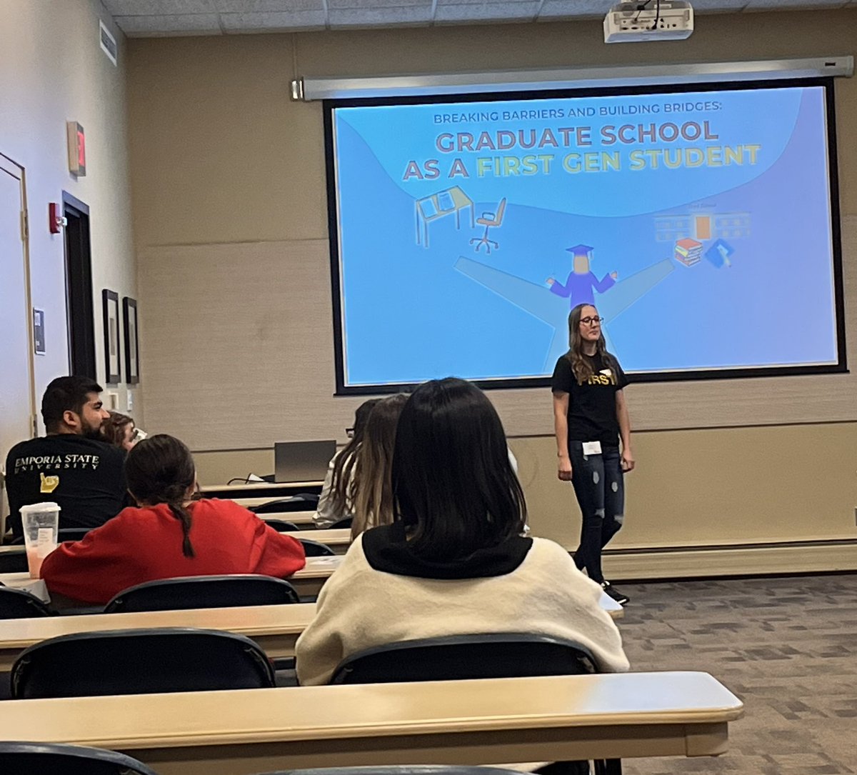 esufirstgen's tweet image. @esufirstgen Hornet, Layna Adams, rocking her presentation at Ad Astra Conference! #adastra2023 #iamfirst