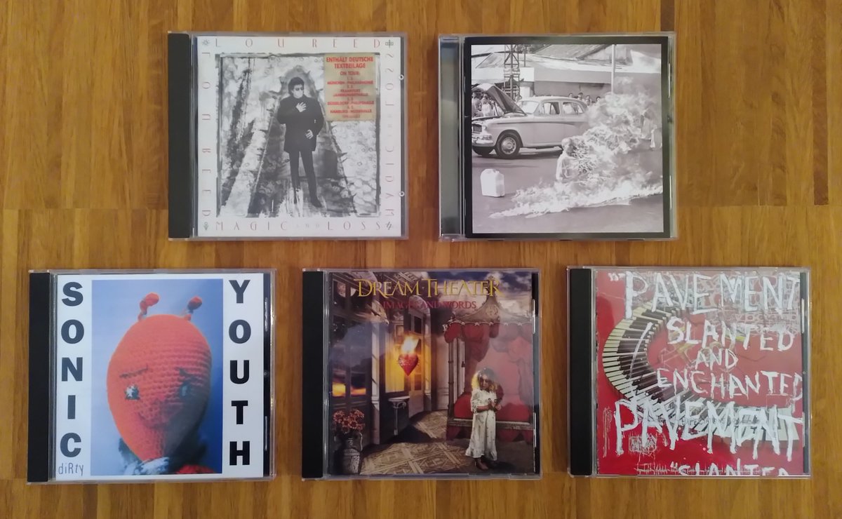 @RichardS7370 Thank you, Richard. My #5albums92 are:

1)  Lou Reed - Magic And Loss
2) Rage Against The Machine - Rage Against The Machine
3) Sonic Youth - Dirty
4) Dream Theater - Images And Words
5) Pavement - Slanted And Enchanted